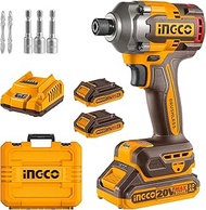 INGCO 20V Cordless Impact Driver, Brushless Motor, 2600rpm, 285NM, 3 Variable Speed, LED Work Light