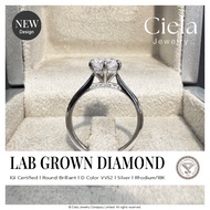 Cathedral Hidden Halo 6 Toes Lab Grown Diamond (CVD) Cert. IGI Water 100 VVS2 Silver925 Ciela Jewelr