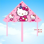 layang layang layang layang besar Kite kecil kartun kanak-kanak baru, layang-layang Hello Kitty merah jambu, pemula dewasa, pemula, mudah terbang