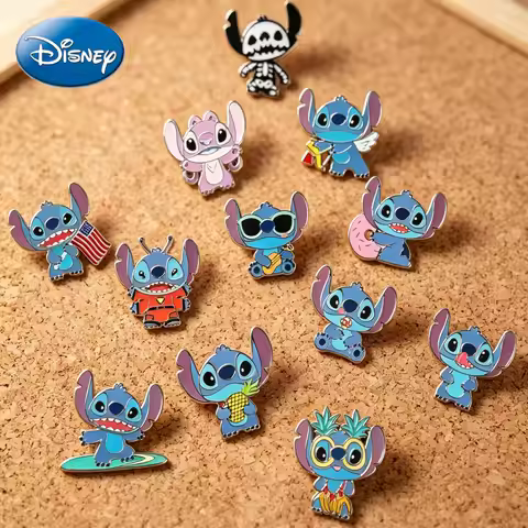 Disney Stitch Enamel Pin Cute Cartoon Metal Brooch Badge Lapel Pin for Clothes Bags Backpacks Collec