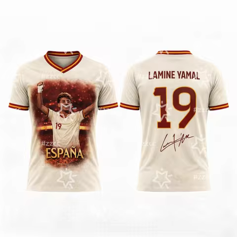 2026 Yamal Spain Team Football Jersey Match & Training Kit Summer Sports Men's T-Shirt Children's Cl