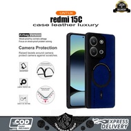 REDMI 15C 4G 5G Luxury Leather Phone Case Two Tone Combination