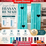 Superstorez Langsir Curtain rumah Semi Blackout Ready Stock In Malaysia 120cm Panjang x 160cm Curtai