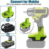 MT20RNL Battery Adapter for Makita for Ryobi, Battery Adaptor Convert for Makita 18V Battery to for 