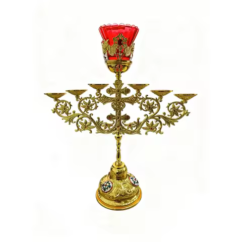 New Gilded candle holders churches religious sacraments Eastern Orthodox Jesus churches ceremonial i