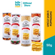 (Halal) Uncle's Saba Poppadom Papadam Papadom Papadum (50g) Original, Hot & Spicy, Tomato Ketchup, K