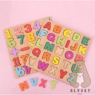 PUZZLE PUZZLE ABC 123 WOODEN PUZZLE ALPHABET NUMBER CHILDREN WOODEN PUZZLE/ JIGSAW PUZZLE/ ABC PUZZL