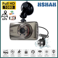 กล้องติดรถยนต์ HSHAH ไวไฟเอชดีแบบเต็มติดรถยนต์1080P Dashcam กล้องถอยหลังกล้องติดรถยนต์ DVRS รถวิสัยทัศน์ตอนกลางคืน Gps อุปกรณ์เสริมรถยนต์ JNDJS
