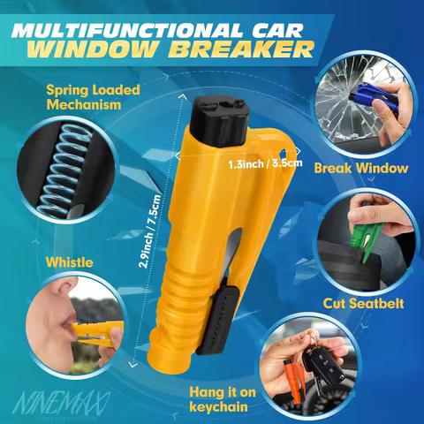 3 in 1 Safety Hammer Car Emergency Rescue Car Escape Tool Window Breaker Seat belt Cutter Compact Em