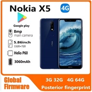 Nokia X5 Smartphone Photo Mobile Android  Global Older Machine LTE Version Fingerprint Used phone