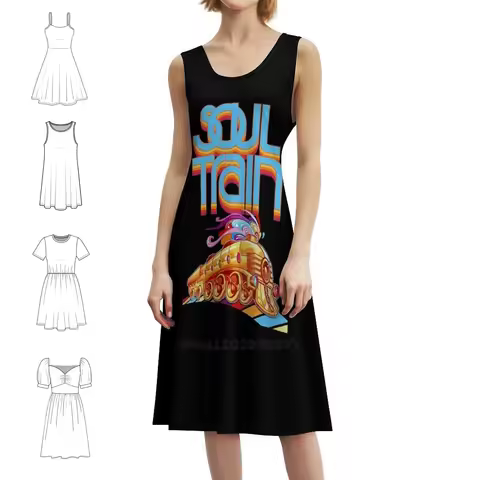 Soul Train Boogie Dance Women's Hip Hop Streetwear Dress Graphic Print Party Club Wear Soul Train So