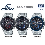 Casio Edifice Solar นาฬิกาข้อมือผู้ชาย โครโนกราฟ พลังงานแสงอาทิตย์ รุ่น EQS-920DB ของแท้ ประกัน CMG