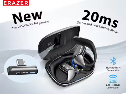 ERAZER XF29 Gaming Bluetooth Headphones Low-Latency 2.4G Dongle For PC/Switch/PS5/VR ENC Mic Earbuds