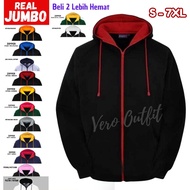 Jumbo Men's Jacket Wanita BIG Size Hoodie Zipper Sweater DistroPOLOS for Women and Men Oversize ML X