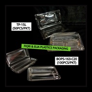 OPS CONTAINER - BEKAS KUIH/BAKERY PACKAGING [BOPS-163-C20 & TP-15L (25pcs/PKT)] | fnepackagingstore