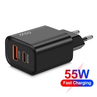 Total 55W USB C PD 30W Fast Charger for iPhone 15 14 13 Samsung Huawei Mate60 Nova Xiaomi OPPO POCO 