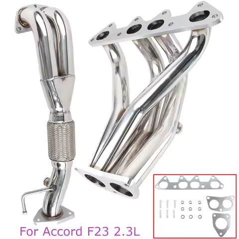 For Honda Accord Exhaust Manifold Header Silver Stainless Steel For 98-02 LS4 F23 DX LX EX L4 2.3L E