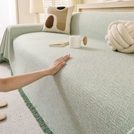 [Cooling Fabric] Japanese Style Cotton Linen Sofa Cover Breathable Anti-Slip Couch Throw Summer Cool