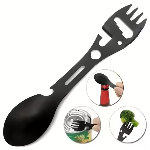 Multi Function tableware spoon multi tool can opener flatware Portable bottle cutlery multitool camp
