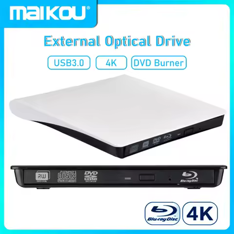 USB3.0 Bluray 4K Recorder External Optical Drive 3D Player BD-RE Burner Recorder DVD+/-RW DVD-RAM