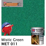 SINAR NIPPON METALLIC GLOSS PAINT 1 LITER FOR WOOD & METAL / MASONRY WALL - MET011 MYSTIC GREEN/ CAT