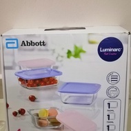 Abbott tempered glass container 4 pieces