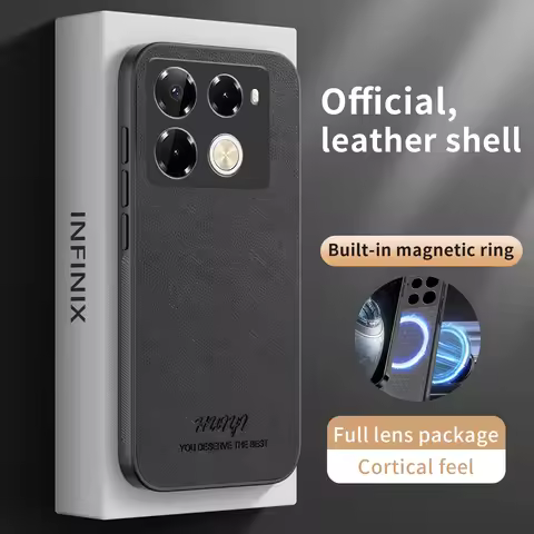 Car Magnet Leather Protective Back Case for Infinix Note 40 Pro Plus 40X 4G 5G GT20 Pro Camon30 Zero