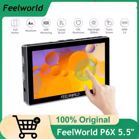 FeelWorld P6X 5.5" Camera Field Monitor 3D LUT HDR IPS Panel TouchScreen Display 4K HDMI-Compatible 