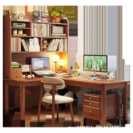 Writing Desk Long Office Desk Double Home Study Desk for Students Bedroom Solid Wood North American 