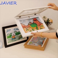 JAVIER Magnetic Flip Photo Frame, Elastic Straps A4/A3 Flip Art Photo Frame, Simple Front Opening Ch