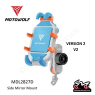 MOTOWOLF MDL2827 V2 Fast Charging Wired/Wireless Charge USB Wired Phone Holder Motorcycle Camera Mou