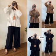 Xoba Fashion 3042 Arina Blouse LD 112 CM Kringkel Plain Busui Remple Bottom New Collection