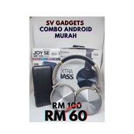 Android combo Sony Headphone Original Powerbank combo murah power bank original headphone original