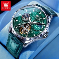 OLEVS Starry Sky Dial Automatic Watch for Men Tourbillon Hollow Stainless steel Luminous Watch Men