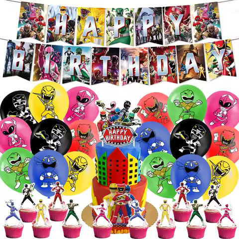 Power Ranger Party Supplies DIY Balloon Birthday Party Decoration Banner Latex Balloon Decoration Ca