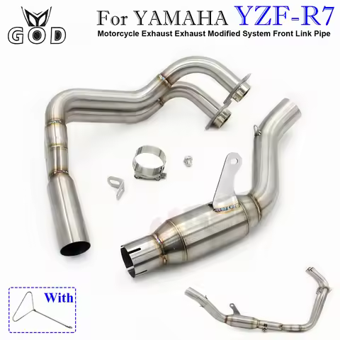 Slip On For YAMAHA YZF-R7 YZF R7 MT07 FZ07 2021 2022 2023 Motorcycle Exhaust Escape Moto Front Middl