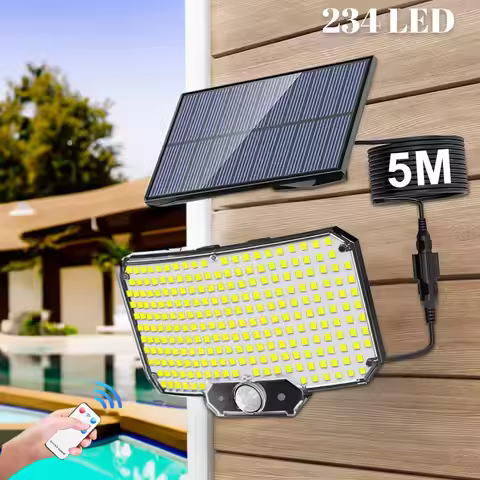 234LED Solar Lights Outdoor With 3 Modes Motion Sensor Solar Flood Lights with Remote IP65 Waterproo