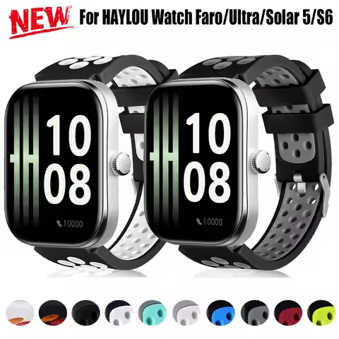 Silicone Band For HAYLOU Watch Faro/Ultra/Solar 5/RS5 R8 S8/S6 Wristband 22MM For Zeblaze Vibe 8/7/7