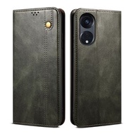 全城熱賣 - 適用於OPPO Reno8 T 5G / A1 Pro 油蠟瘋馬紋手機皮套（綠色）