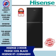 Hisense 320L 2-Door Inverter Fridge – Black RT-328N4ABN1