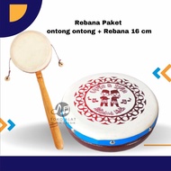 Rebana hadroh murah ukuran 16 cm Rebana mainan rebana kotek kecil rebana kayu mangga ukuran 16 c