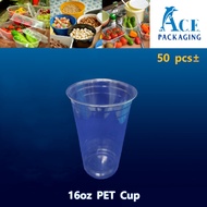 16oz PET Cup with Flat or Dome Lid / Disposable Plastic Cup / Party Cup / Cawan Plastik - Clear