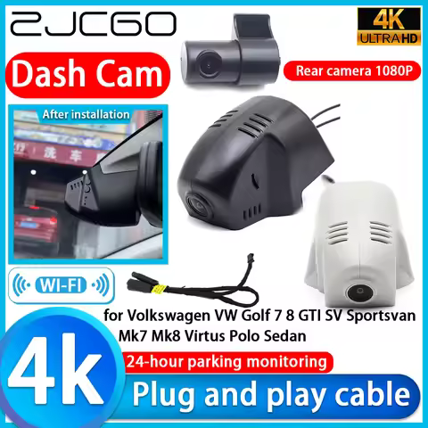 Recorder 4K UHD Plug and Play DVR Dash Cam for Volkswagen VW Golf 7 8 GTI SV Sportsvan Mk7 Mk8 Virtu