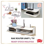 Rak Modem unifi TV dekoder 2 tingkat / Double wifi router storage rack TV wall-mounted set box shelf