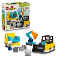 LEGO 10475 DUPLO® Town 3 in 1 Construction Vehicles Toy with 6 Vehicle Options (22 Pieces)
