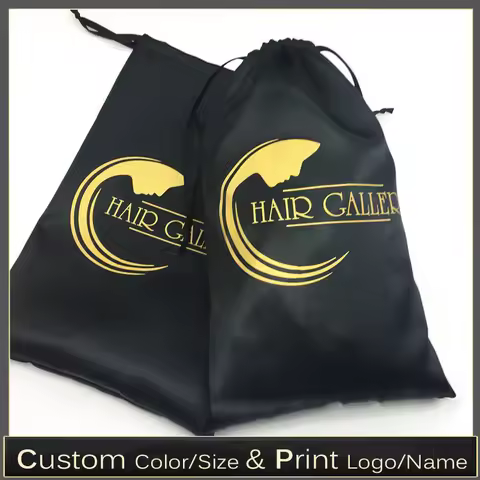 20PCS Luxury Hair Extension Wigs Packaging Bags Custom Logo Drawstring Gift Bag 13x18/15x20/18x30/30