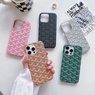 Fashion Geometry Pattern PU Leather Case For iPhone 15 14 13 12 11 Pro Max Customized Name Initials 