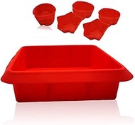 8X8inch Silicone Square Cake Baking Pan, Deep-Dish Roasting Lasagna and Casserole Baking Pan, Silico