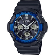 CASIO Mens G-SHOCK GAW-100B-1A2JF [Radio Wave Solar Black/Blue] Round Watch Black Resin Solar Synthe