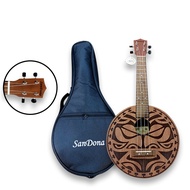 Premium Concert Sandona 4-String Ukulele Guitar UKC-TIKI-1